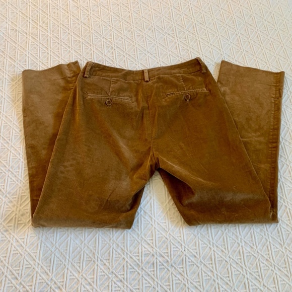 Weekend Max Mara Straight Leg Tan Corduroy Ankle Pants - Picture 2 of 7